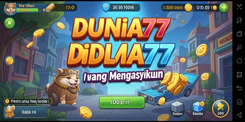Tampilan gameplay seru dalam DUNIA77 yang menampilkan fitur Idle.