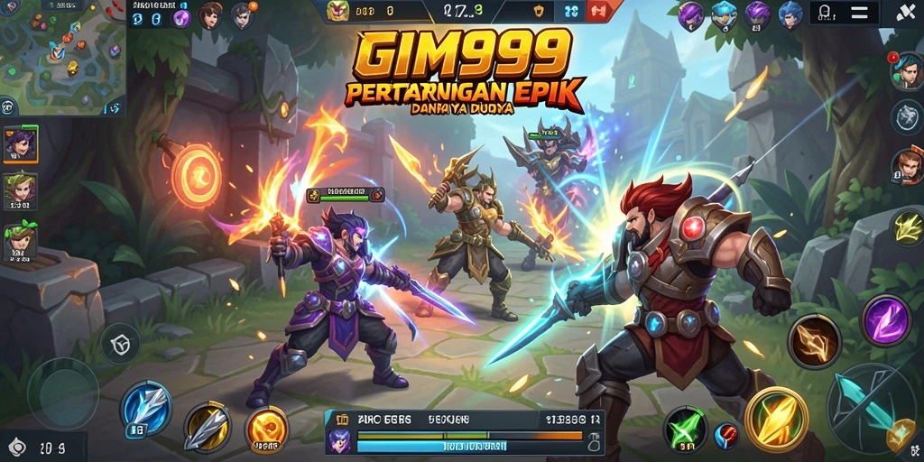 Gameplay seru GIM999 dalam pertarungan MOBA.