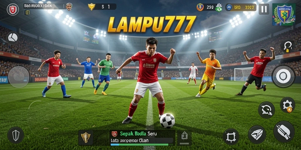 Tampilan gameplay menarik dari LAMPU777 saat bermain sepak bola.