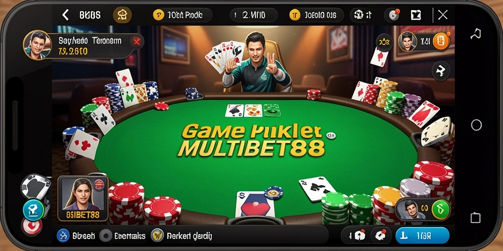 Tampilan gameplay seru dari MULTIBET88 yang penuh strategi Poker.