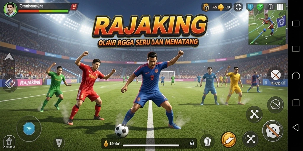 Screenshot gameplay RAJAKING menampilkan aksi olahraga yang mengasyikkan.
