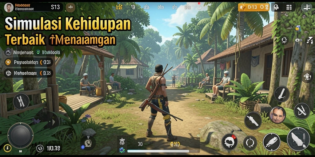 Tampilan gameplay S13 dengan karakter yang berinteraksi di lingkungan virtual.