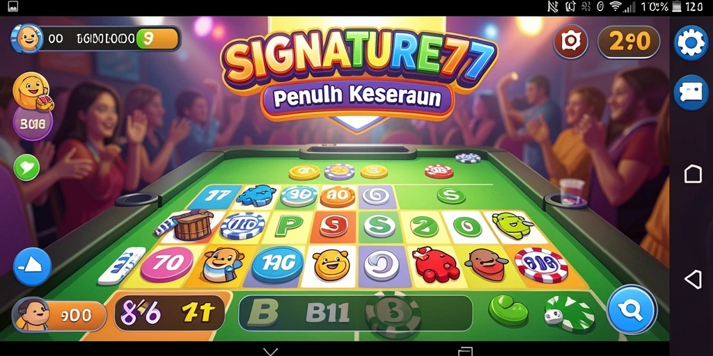 Tampilan menarik dari aplikasi Bingo SIGNATURE77 saat permainan berlangsung.