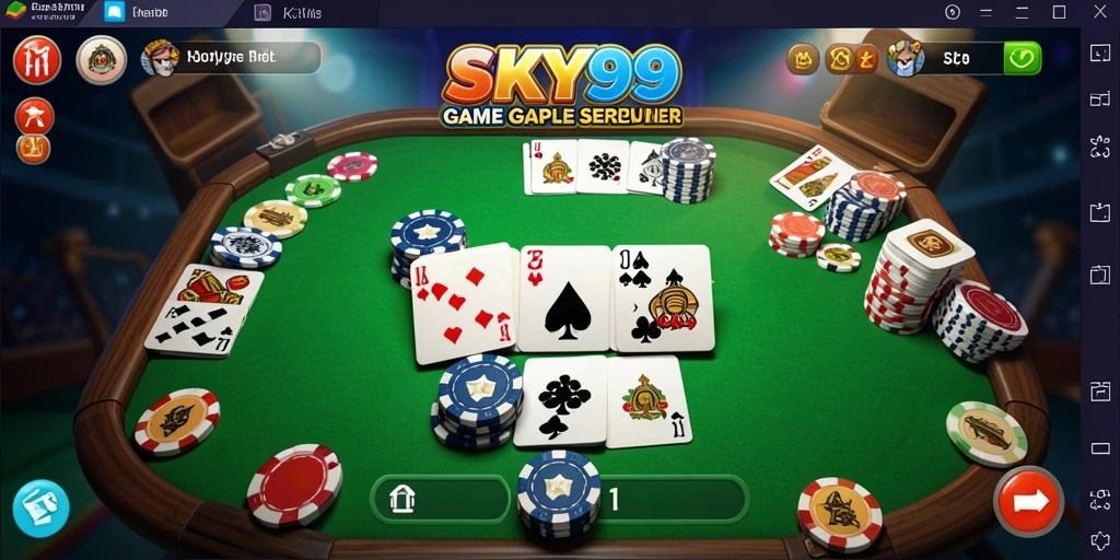 Tangkapan layar gameplay SKY99 menunjukkan suasana seru permainan Gaple.