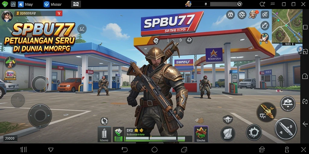 Tampilan gameplay seru dalam SPBU77 dengan karakter dan lingkungan yang mengesankan.