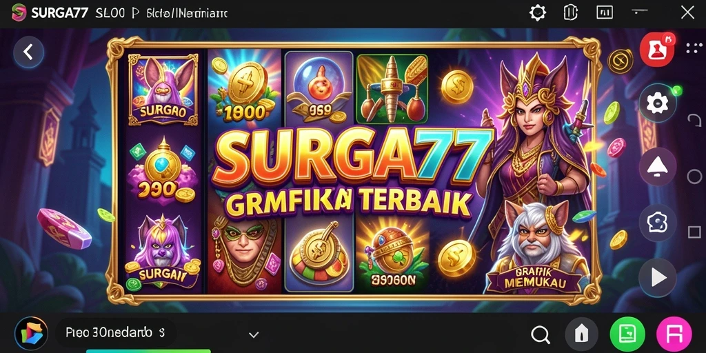 Tampilan gameplay SURGA77 yang penuh warna dan menarik.