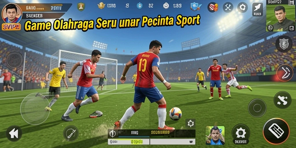 Tampilan gameplay mendebarkan di SVIP2 dengan berbagai cabang olahraga.